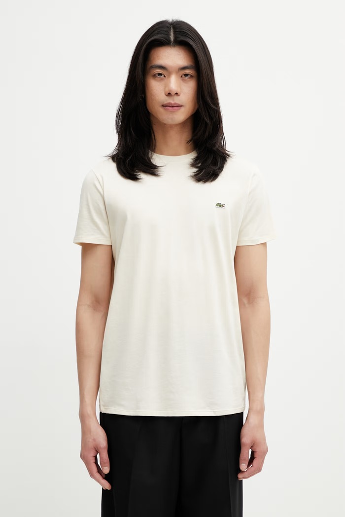 Lacoste t-shirt in cotone da uomo beige TH6709