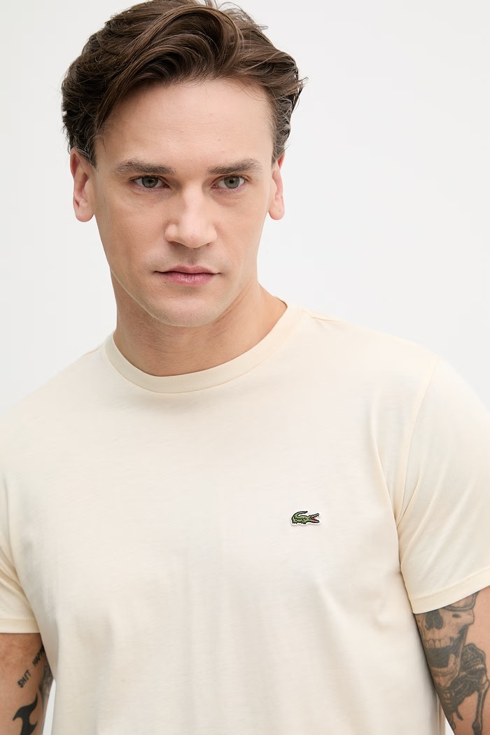 Lacoste tričko pánske bavlnené béžová TH6709
