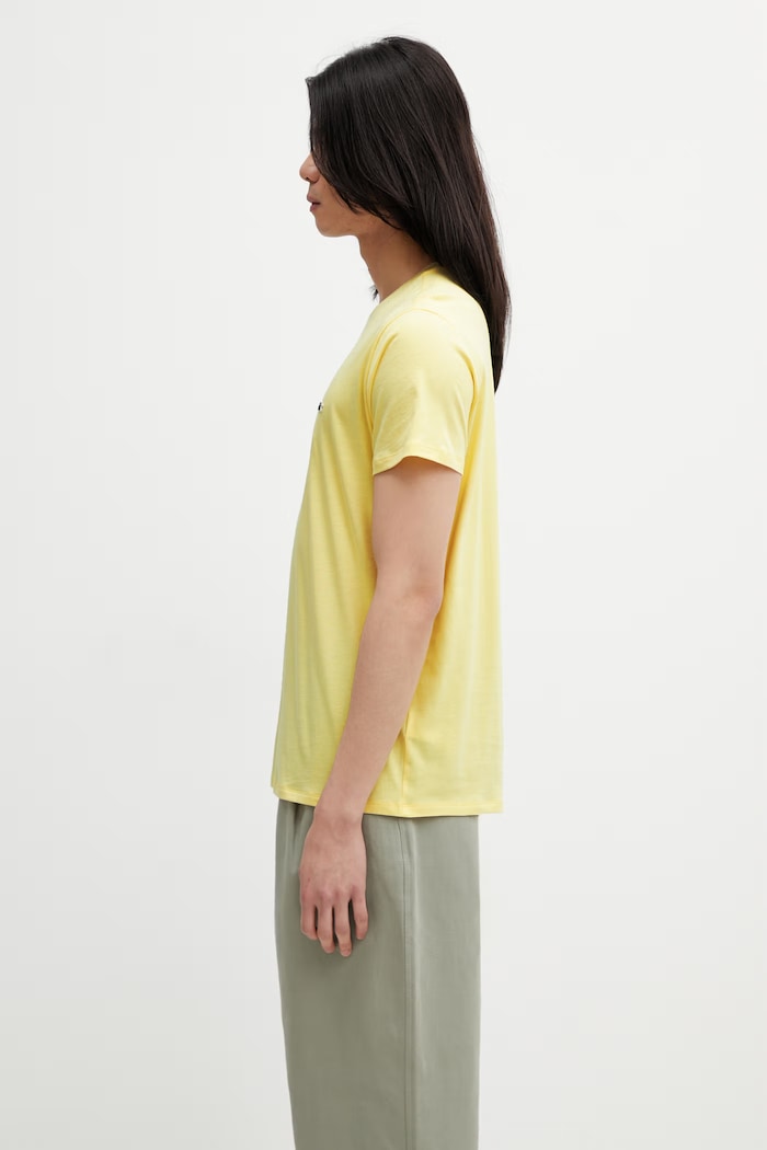 Lacoste tricou de bumbac pentru bărbați TH6709 galben SS26
