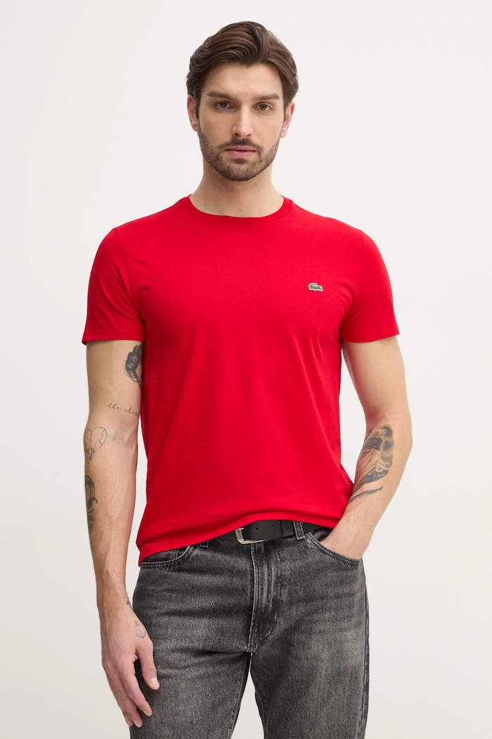 Lacoste póló férfi pamut pamut piros TH6709