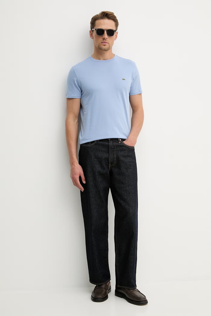 Lacoste tričko pánske bavlnené TH6709 modrá SS26