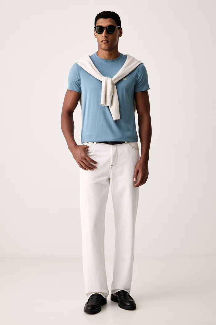 Lacoste tričko pánské bavlněné TH6709 modrá SS26