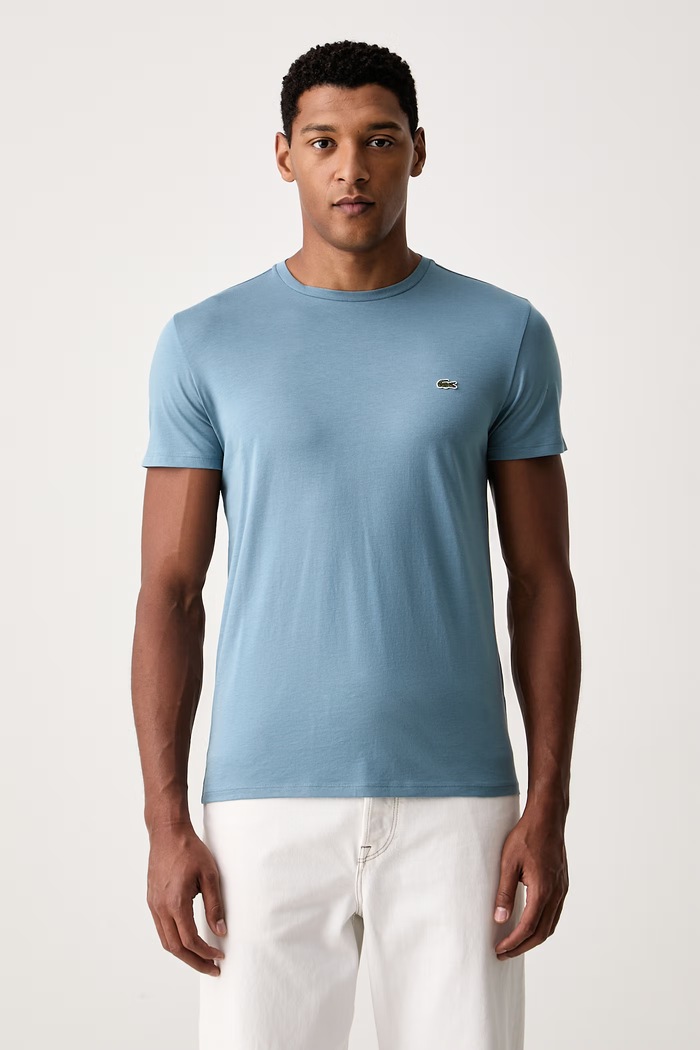 Oblečení Lacoste tričko pánské bavlněné TH6709 modrá