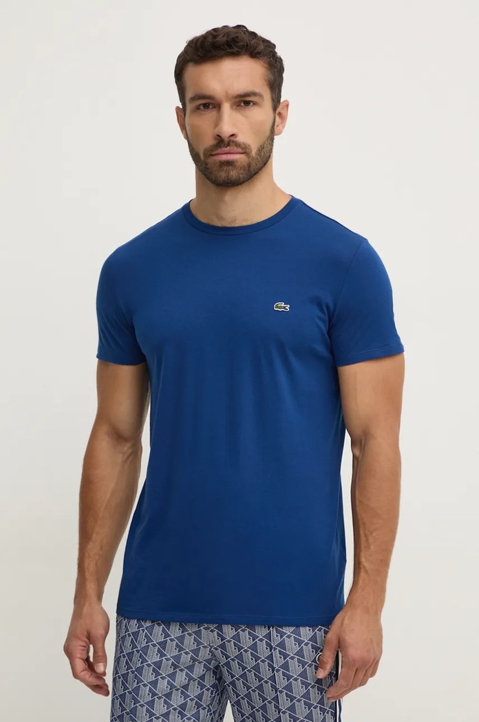 Lacoste tričko pánské bavlněné hladký námořnická modř TH6709