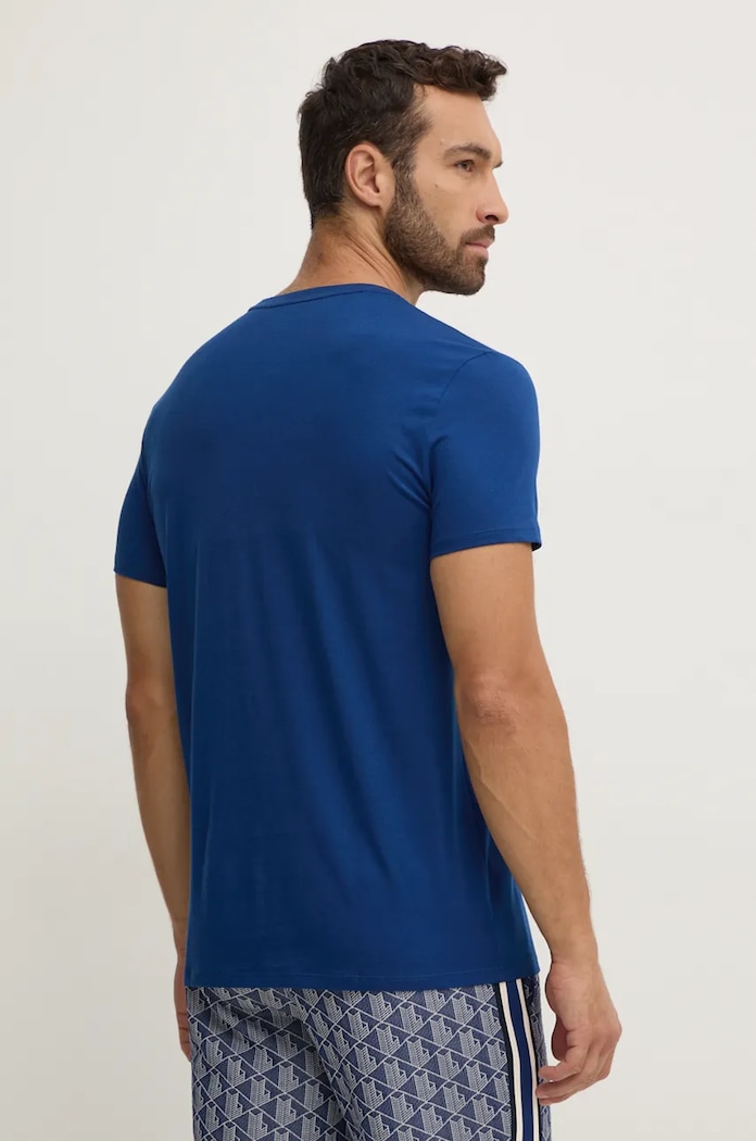 Oblečení Lacoste tričko pánské bavlněné TH6709 námořnická modř