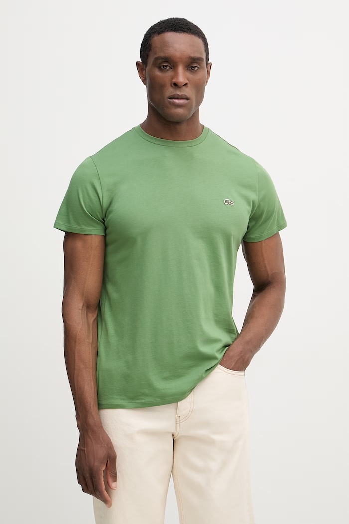 Lacoste tričko pánske bavlnené zelená TH6709