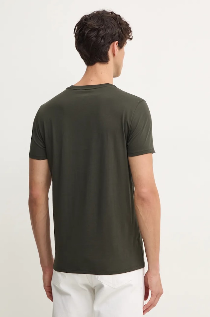 Odzież Lacoste T-shirt męski bawełniany TH6709 zielony