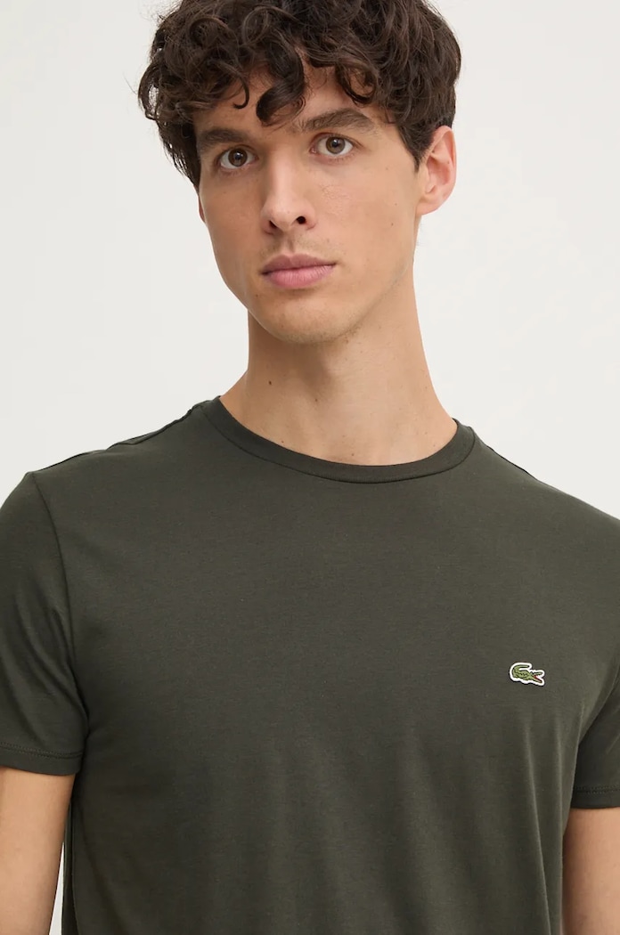 T-shirt męski bawełniany Lacoste TH6709 zielony