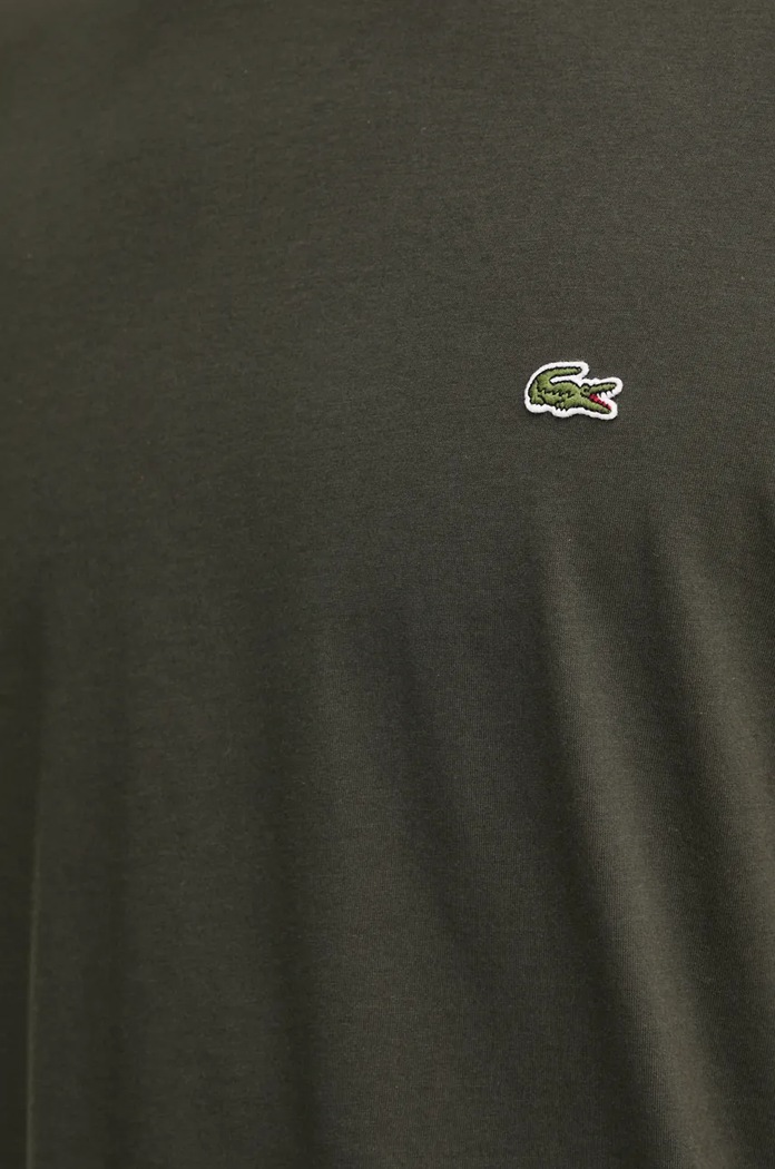 T-shirt męski bawełniany Lacoste zielony TH6709
