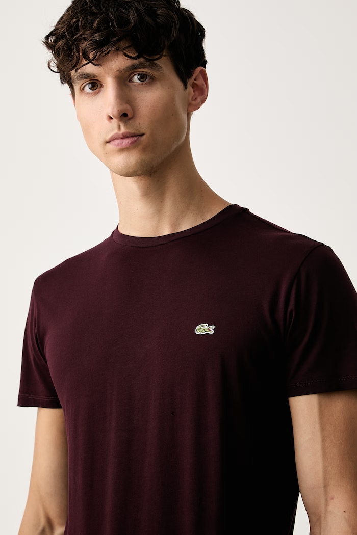 Lacoste футболка для мужчин из хлопка бордо TH6709