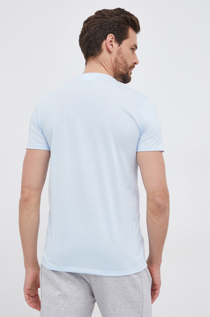 Ρούχα Lacoste t-shirt ανδρικό βαμβακερό TH6709 μπλε