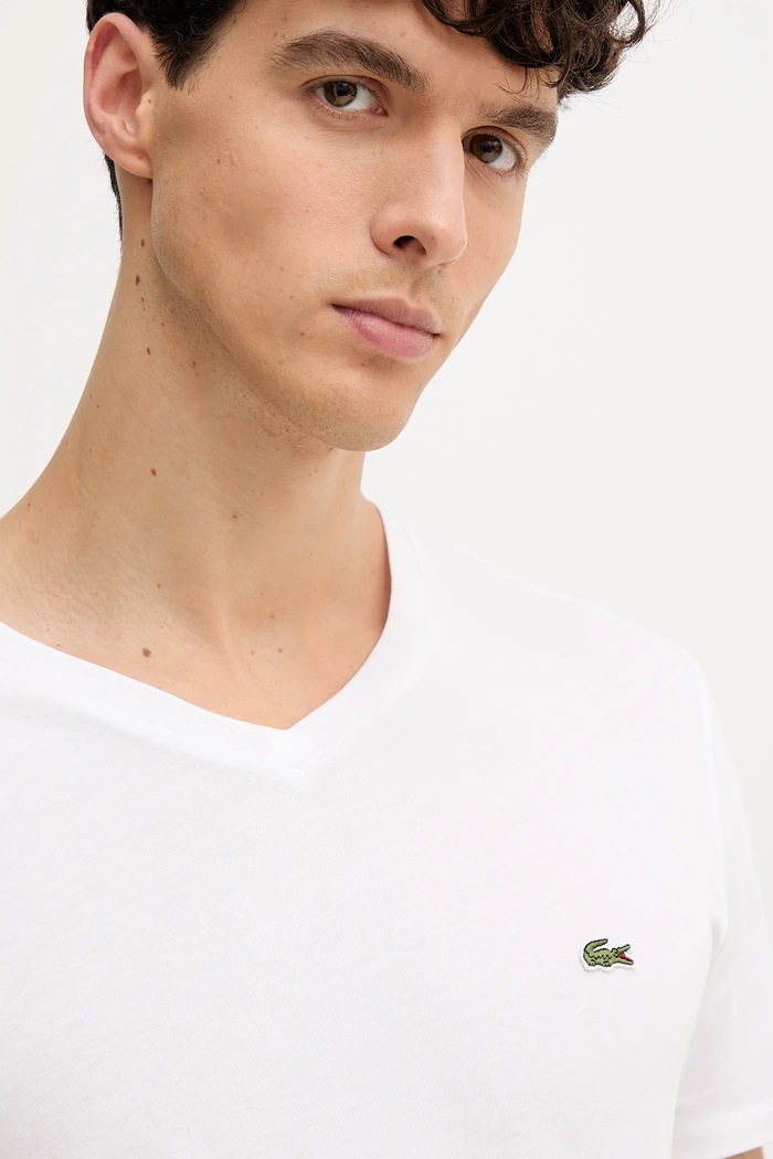 Lacoste tričko bavlněné pánské bílá TH6710