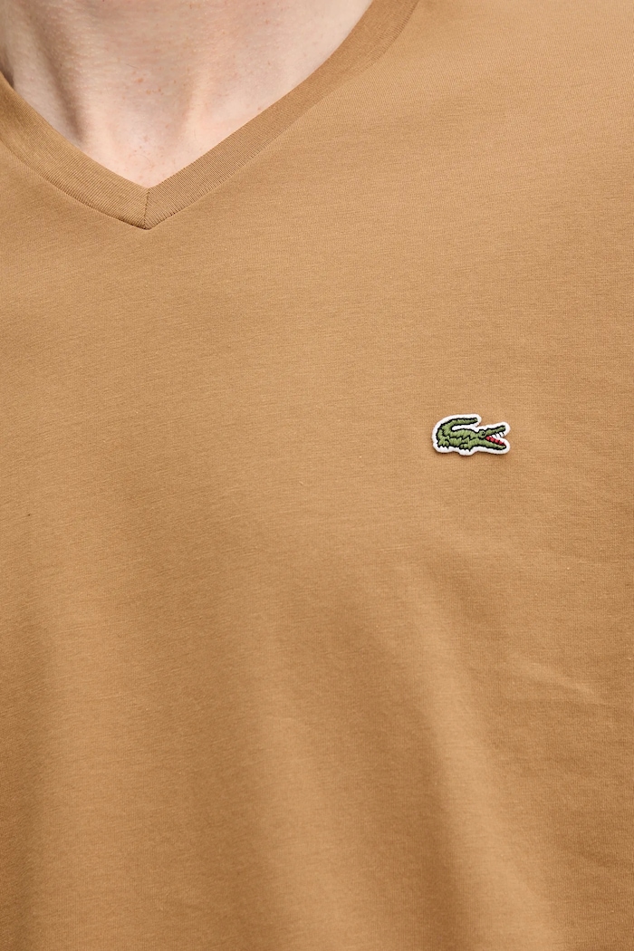 Lacoste tričko bavlněné pánské TH6710 béžová