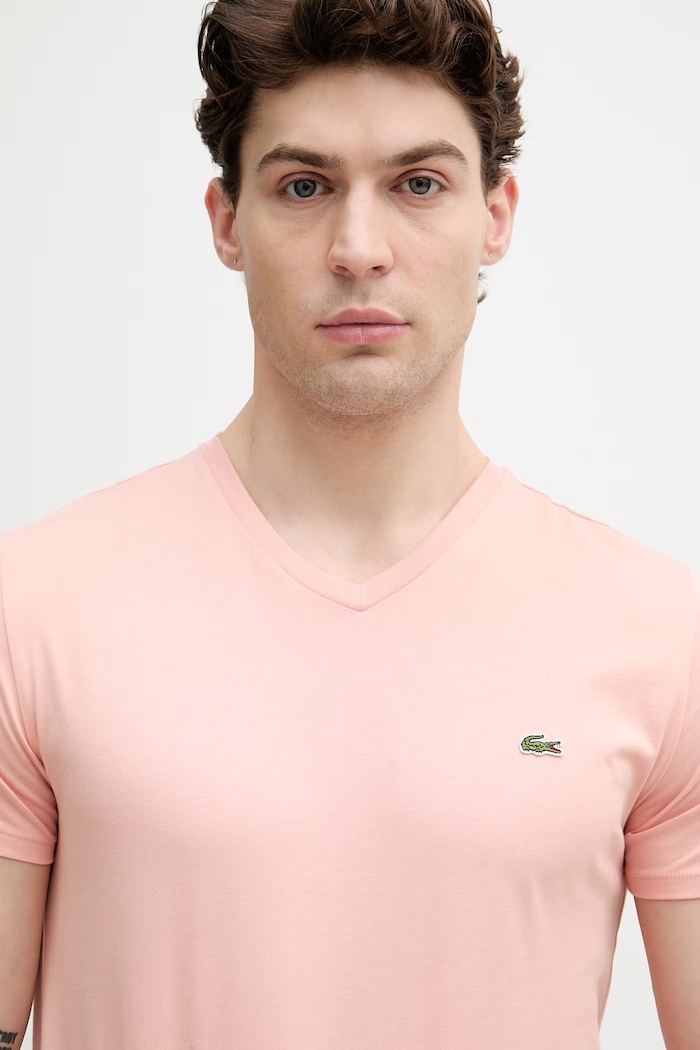 Lacoste T-shirt βαμβακερός ανδρικός πορτοκαλί TH6710