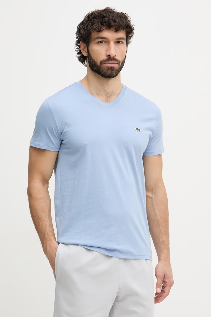 Lacoste tričko bavlněné pánské modrá TH6710
