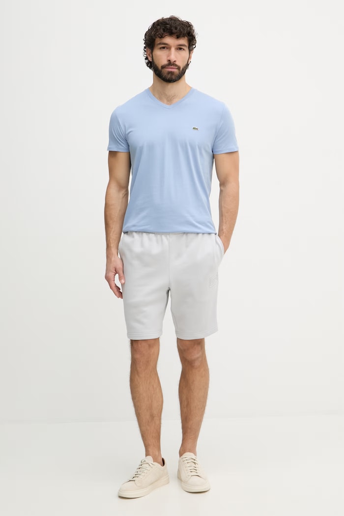 Lacoste tričko bavlněné pánské TH6710 modrá SS26