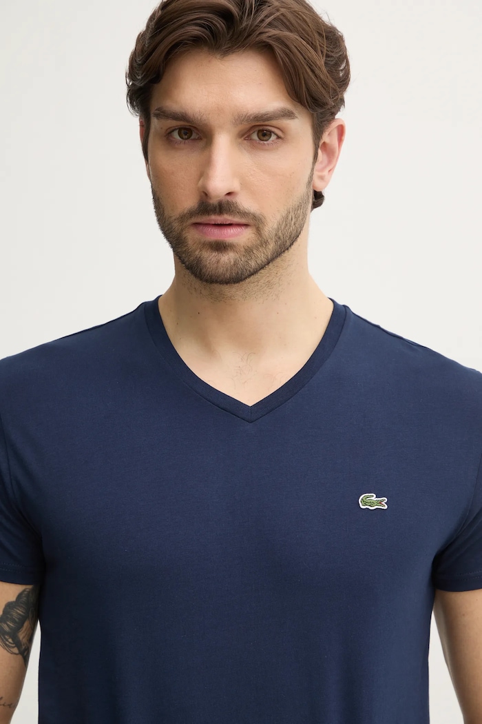 Lacoste t-shirt βαμβακερό ανδρικό σκούρο μπλε TH6710