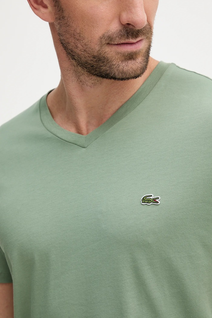 Lacoste tričko bavlněné pánské TH6710 zelená