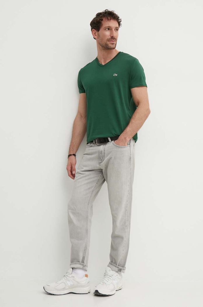 Lacoste тениска мъжка от памук TH6710 зелен SS26