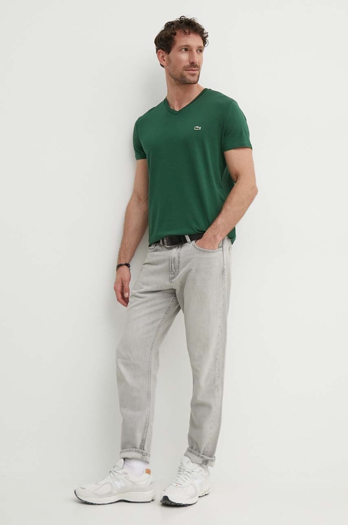 Lacoste тениска мъжка от памук TH6710 зелен SS26