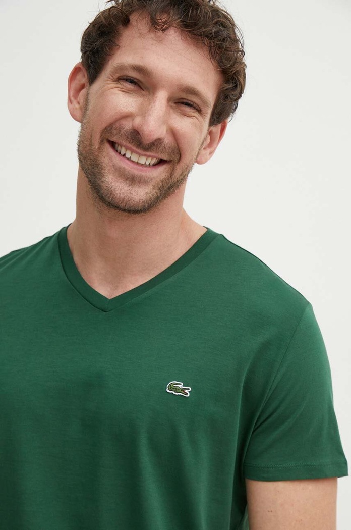 Lacoste тениска мъжка от памук зелен TH6710