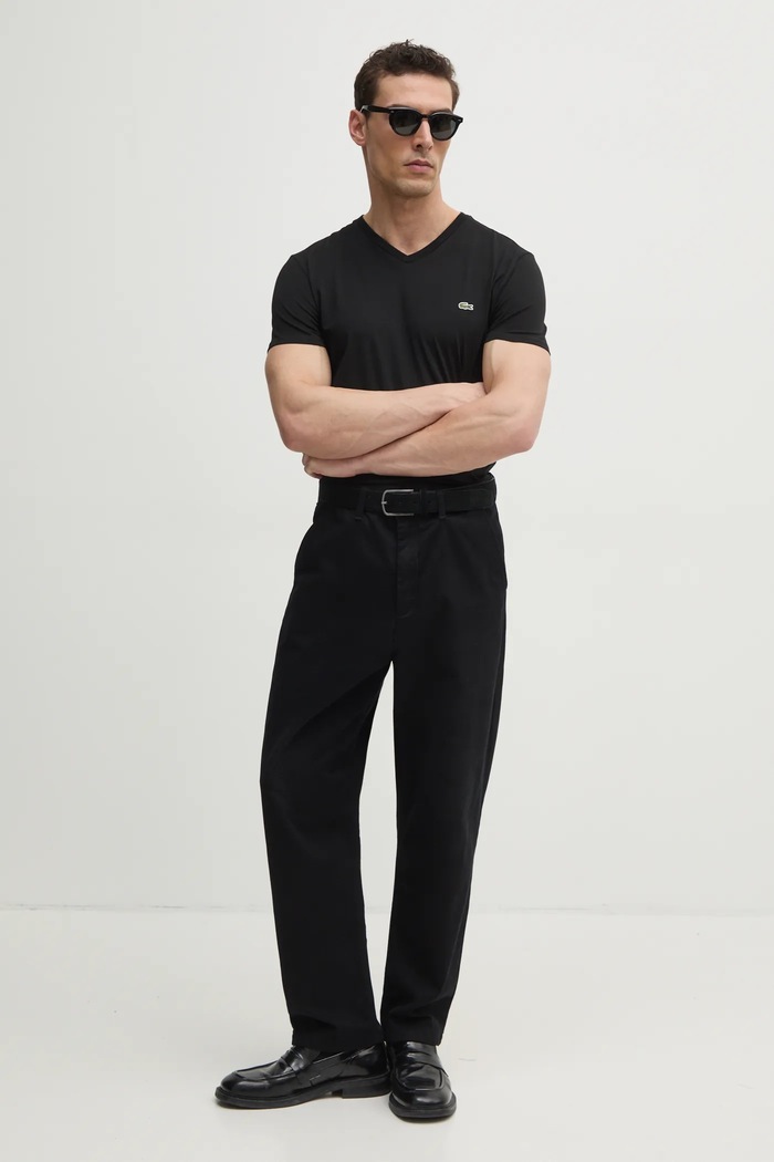 Lacoste férfi pamut t-shirt TH6710 fekete SS26