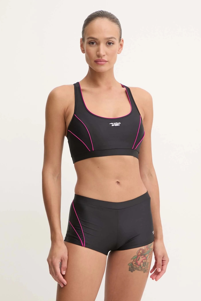 Aqua Speed costum de baie din două piese Fiona uni negru 348.FIONA