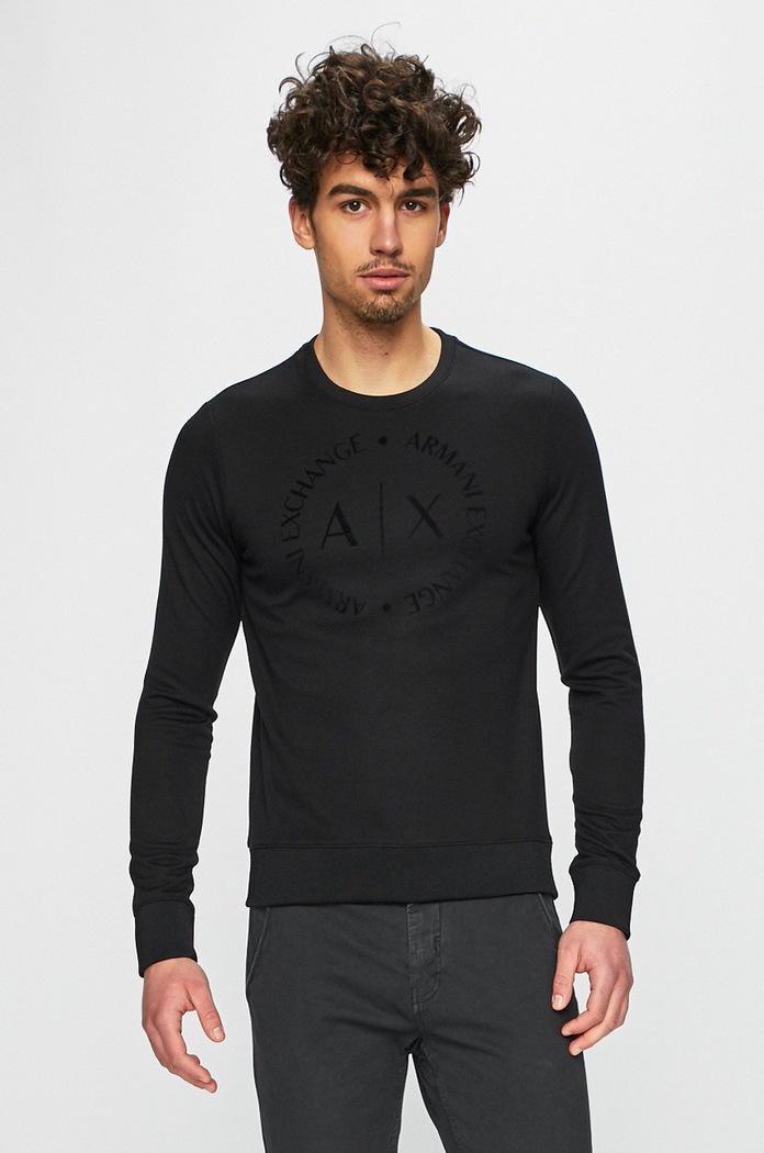 Armani Exchange - Mikina bez kapuce černá 8NZM87.Z9N1Z