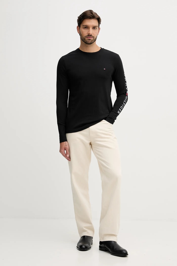 Tommy Hilfiger - Tričko s dlhým rukávom MW0MW09096 čierna AW25