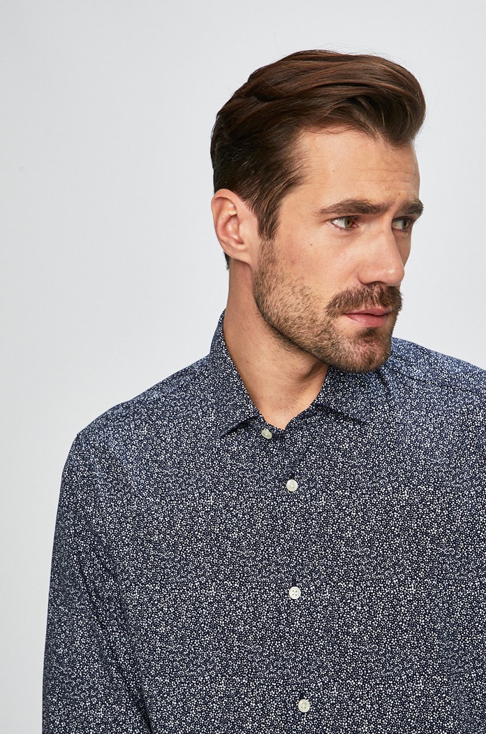 Tommy Hilfiger Tailored - Košeľa TT0TT04761 tmavomodrá