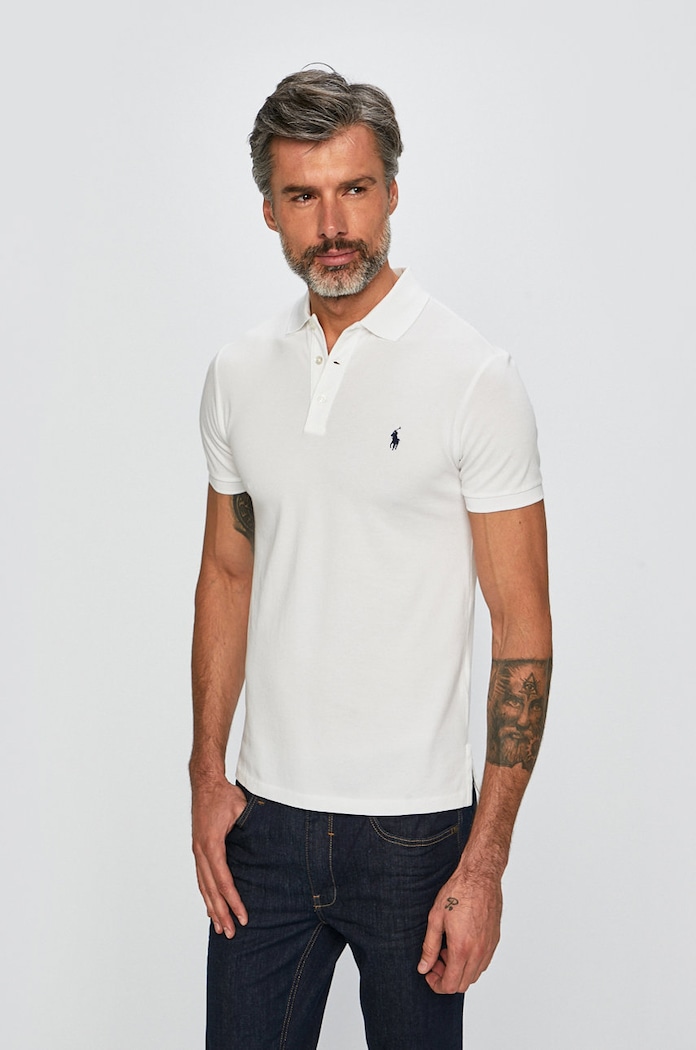 Polo Ralph Lauren - Πόλο με ελαστάν λευκό 710541705008