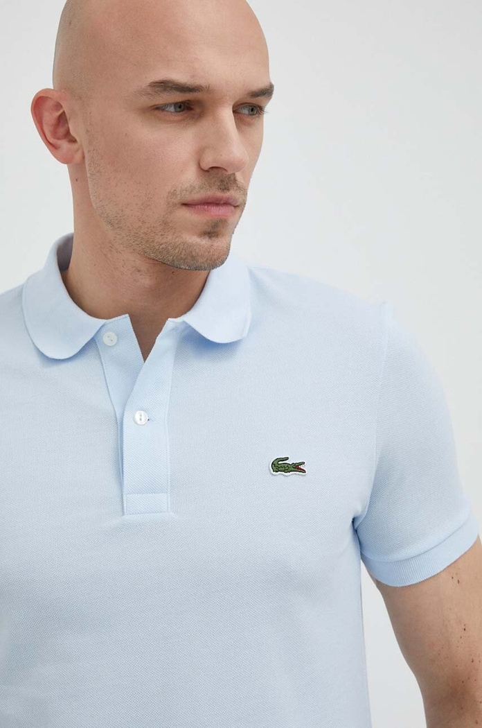 Bavlněné polo tričko Lacoste modrá PH4012