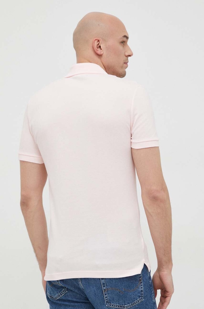 Ρούχα Βαμβακερό μπλουζάκι πόλο Lacoste PH4012 ροζ
