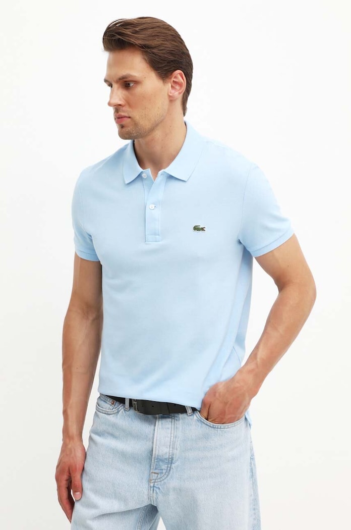 Bavlnené polo tričko Lacoste slim modrá PH4012
