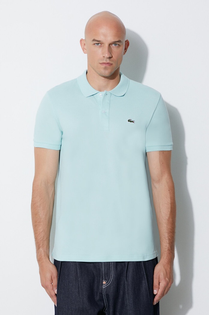 Bavlnené polo tričko Lacoste slim tyrkysová PH4012