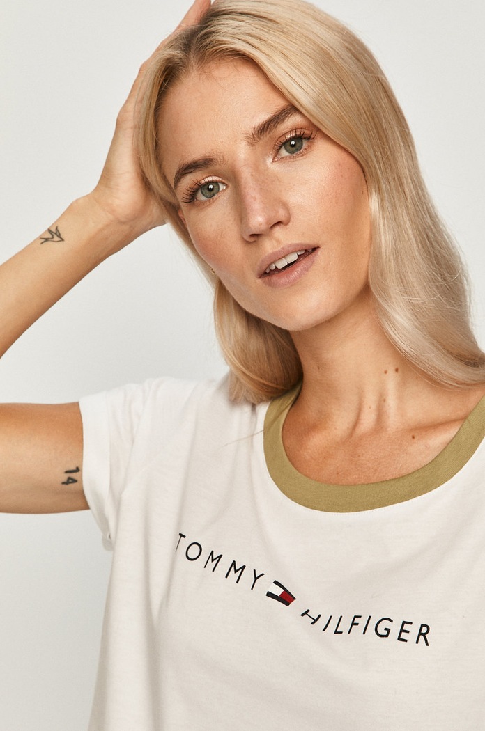 T-shirt UW0UW01618 Tommy Hilfiger UW0UW01618 biały