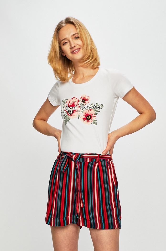 Pepe Jeans - Felső Kaia elasztánnal fehér PL504068