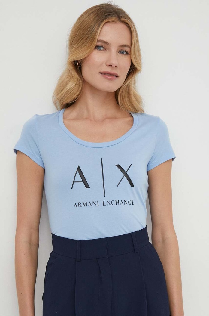 Odzież Armani Exchange T-shirt bawełniany 8NYT70.YJ16Z.NOS niebieski