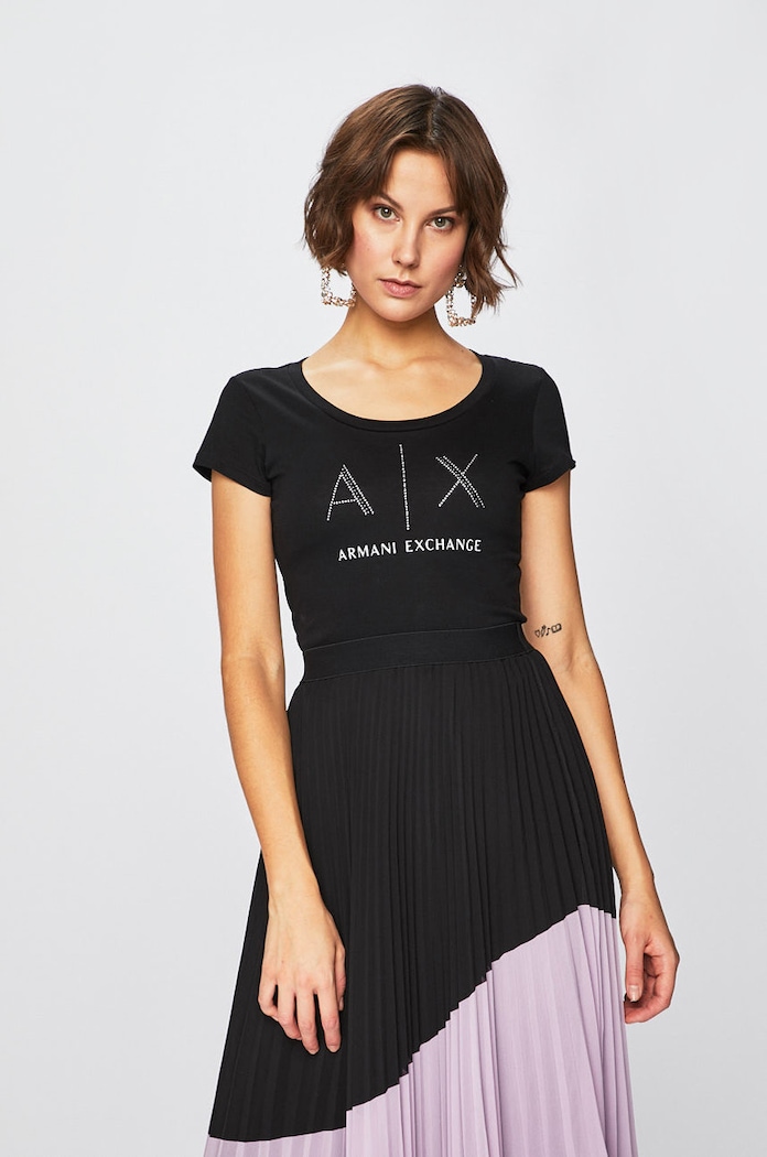 Armani Exchange - Top pamut fekete 8NYT83.YJ16Z.NOS
