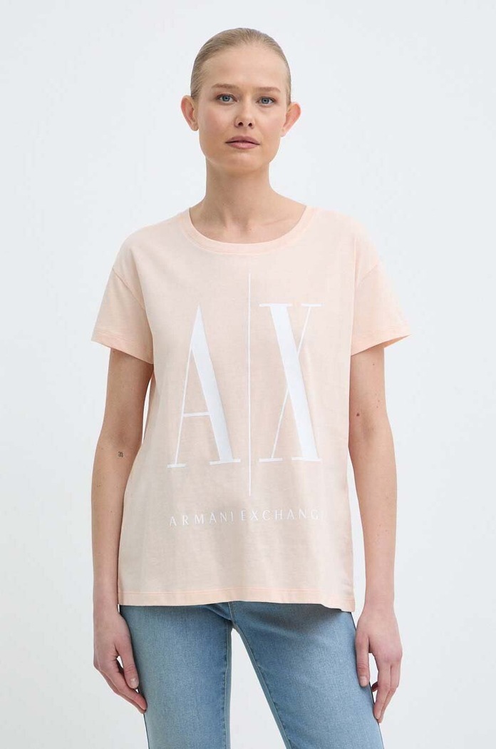 Armani Exchange t-shirt nadruk pomarańczowy 8NYTCX.YJG3Z.NOS
