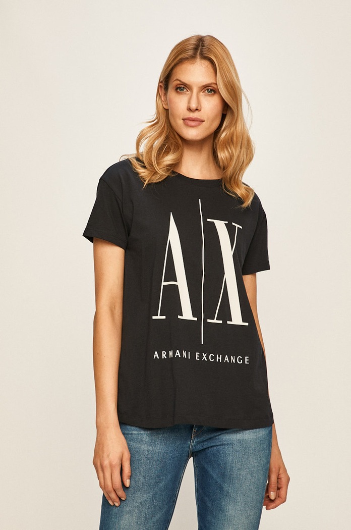 Тениска Armani Exchange памук тъмносин 8NYTCX.YJG3Z.NOS