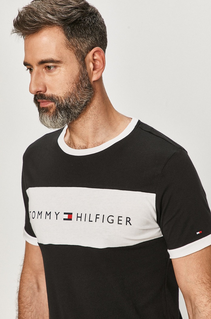 Tommy Hilfiger - Μπλουζάκι βαμβάκι μαύρο UM0UM01170