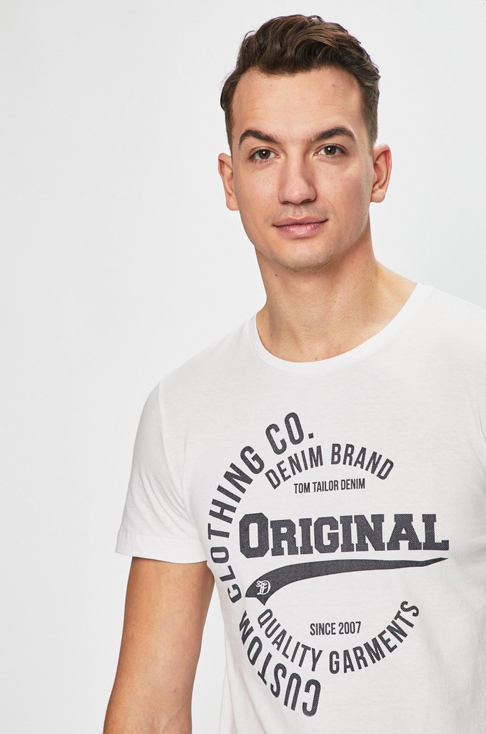 Tom Tailor Denim - Pánske tričko biela 1008171