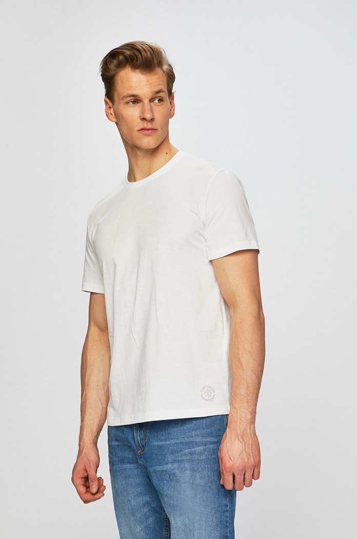Tom Tailor Denim - Tričko (2-Pack) kulatý bílá 1008638