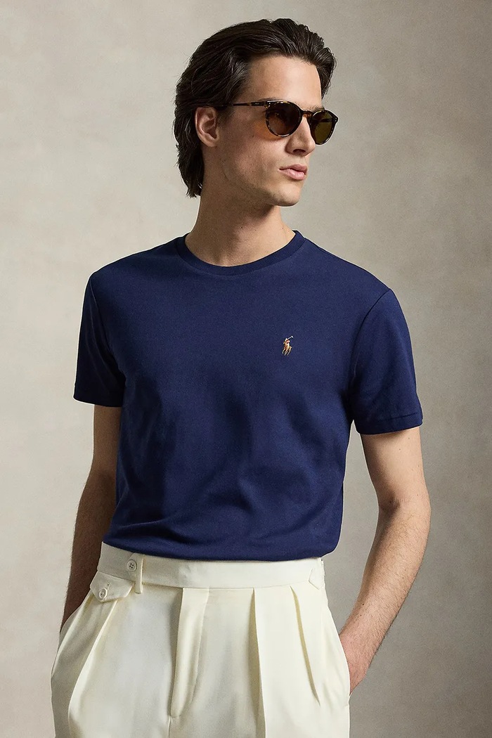 Polo Ralph Lauren - Tricou uni bleumarin 710740727003