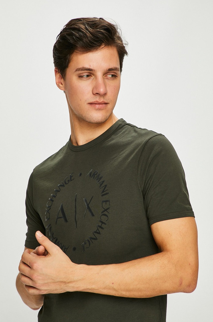 Armani Exchange - Pánske tričko zelená 8NZTCD.Z8H4Z.NOS
