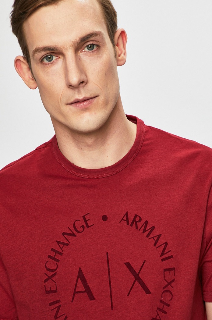 Armani Exchange - Pánske tričko burgundské 8NZTCD.Z8H4Z.NOS