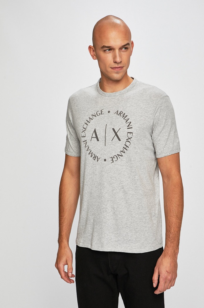 Armani Exchange - Pánske tričko bavlna sivá 8NZTCD.Z8H4Z.NOS