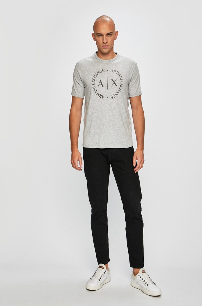 Armani Exchange - Pánske tričko 8NZTCD.Z8H4Z.NOS sivá AA00