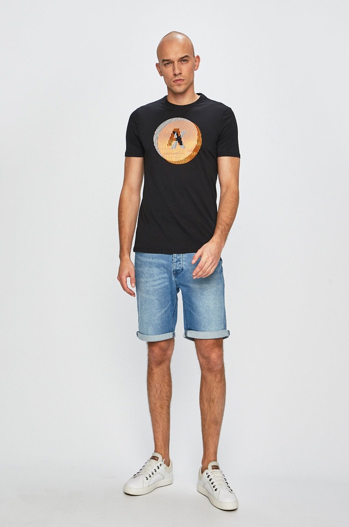 Armani Exchange - Pánske tričko 3GZTFZ.ZJH4Z čierna SS19